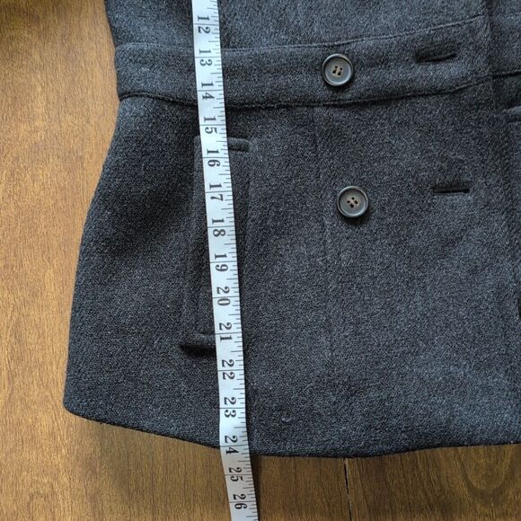 J. CREW Stadium Cloth by Nello Gori Pea Coat Size 2 Gray Woolblend Preppy - Picture 9 of 10